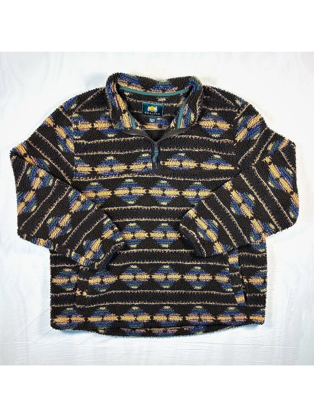 VTG Southwestern Sherpa Quarter Zip Pullover Horizon by Bass Creek Outfitters XL